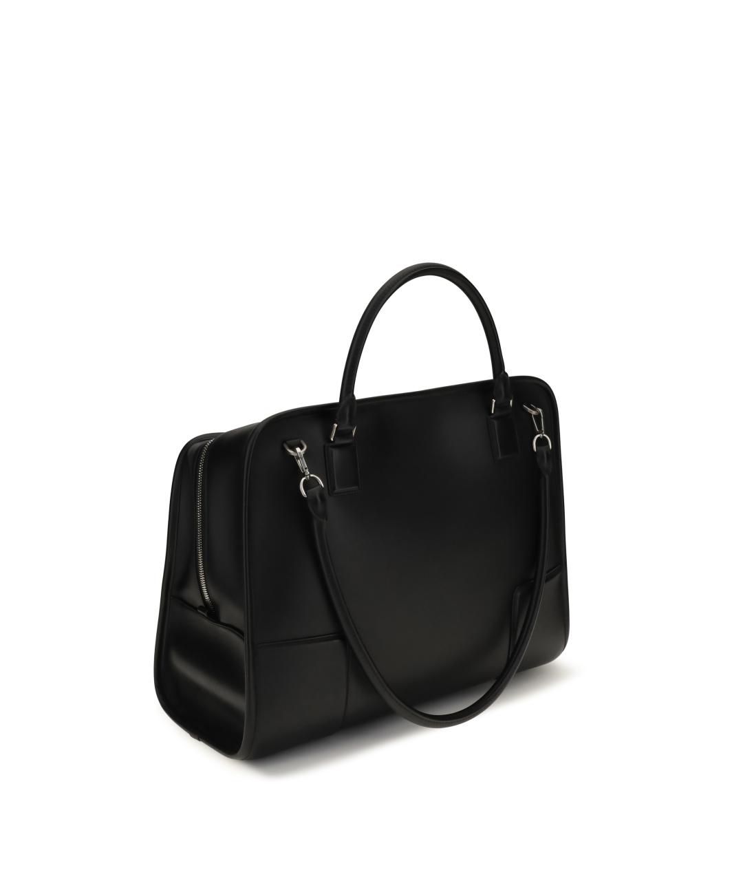LOEWE Черная кожаная сумка тоут, фото 3