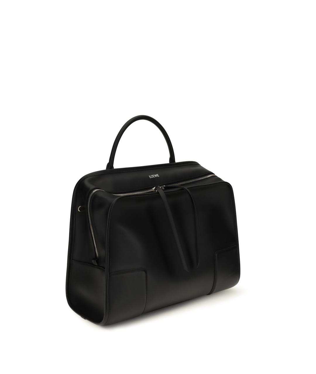 LOEWE Черная кожаная сумка тоут, фото 2