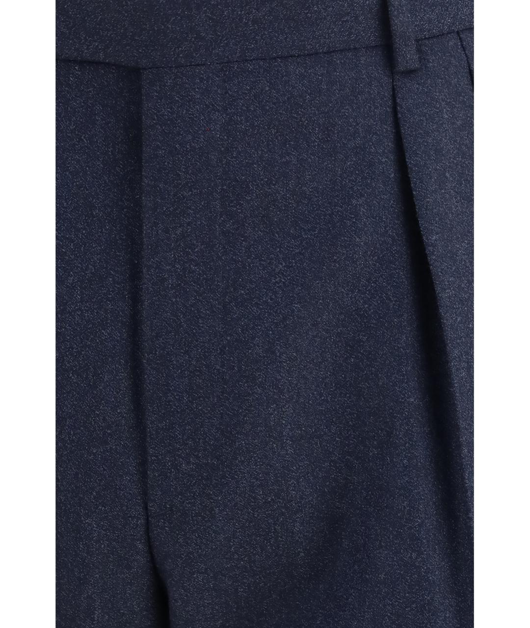 BRIONI Темно-синие шерстяные повседневные брюки, фото 3