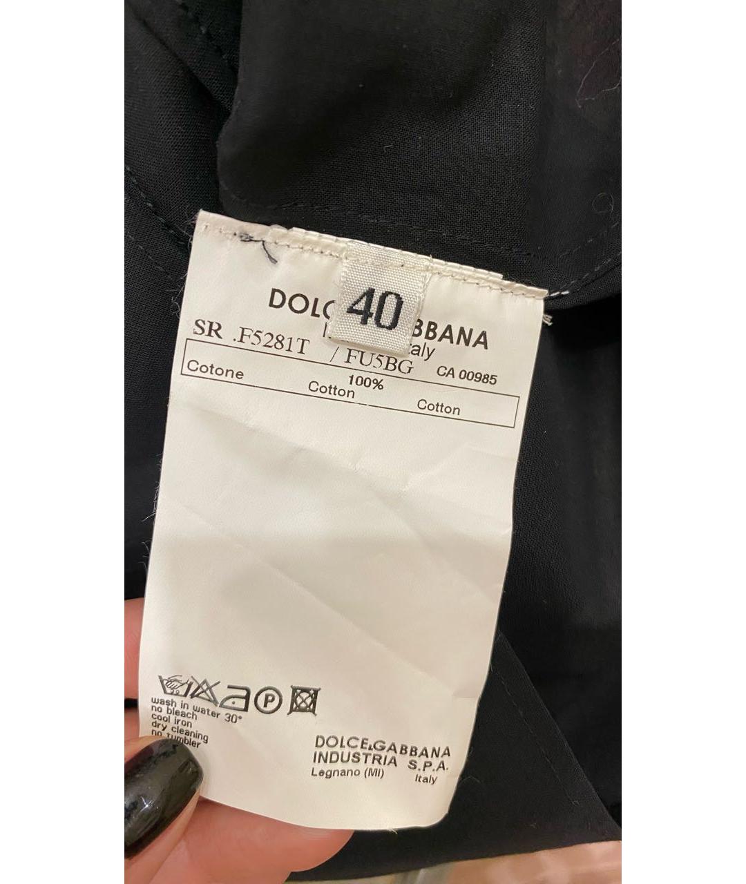 DOLCE&GABBANA Черная хлопковая рубашка, фото 3