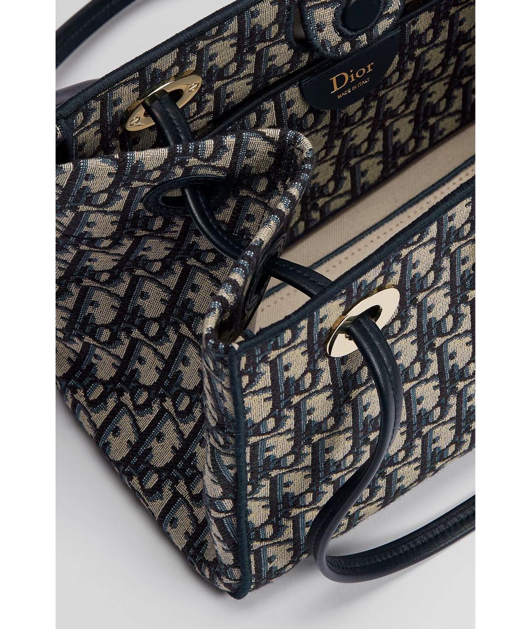 CHRISTIAN DIOR Синяя хлопковая сумка через плечо, фото 3