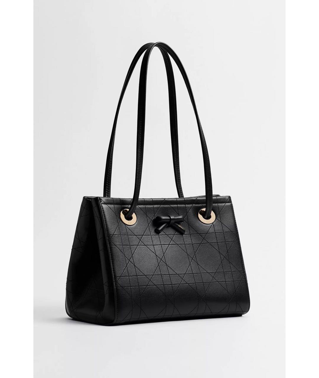 CHRISTIAN DIOR Черная кожаная сумка с короткими ручками, фото 2