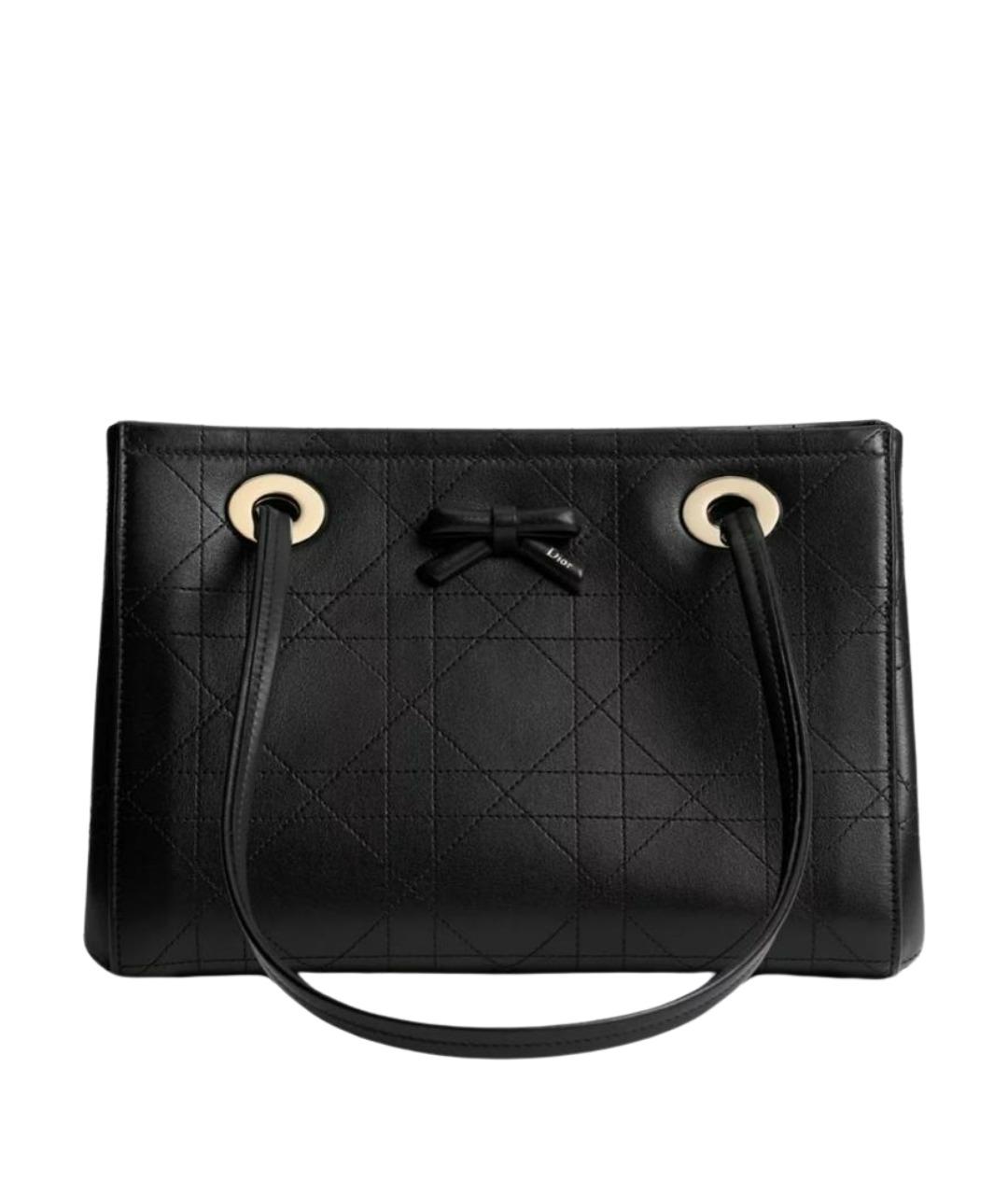 CHRISTIAN DIOR Черная кожаная сумка с короткими ручками, фото 1