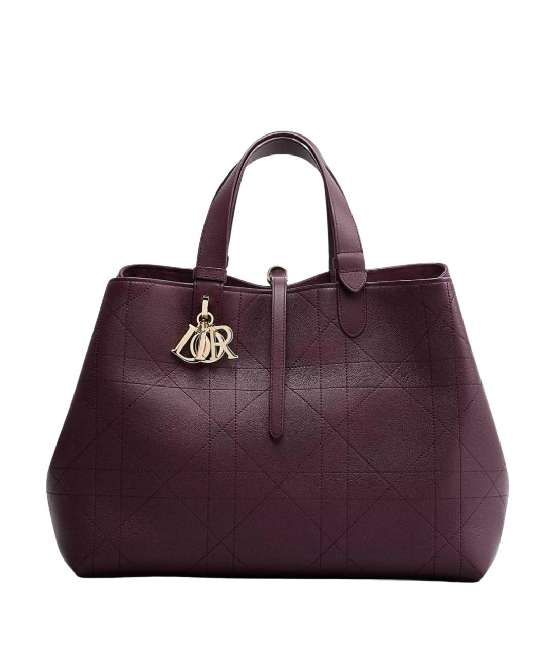 CHRISTIAN DIOR Бордовая кожаная сумка с короткими ручками, фото 1