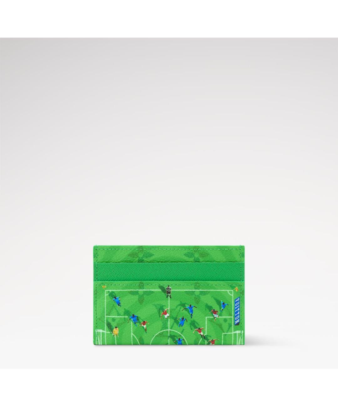 LOUIS VUITTON Зеленый кожаный кардхолдер, фото 4