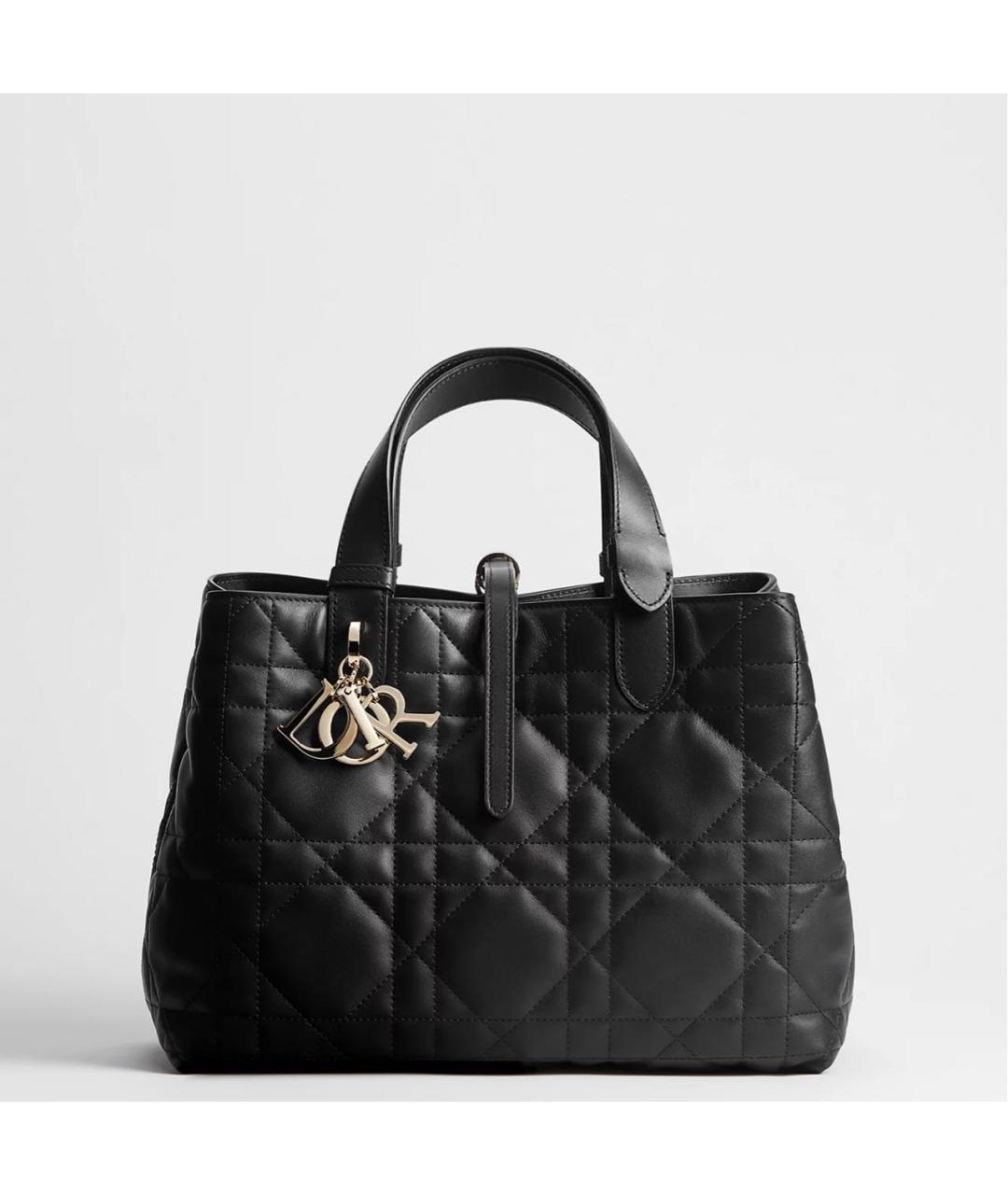 CHRISTIAN DIOR Черная кожаная сумка с короткими ручками, фото 7