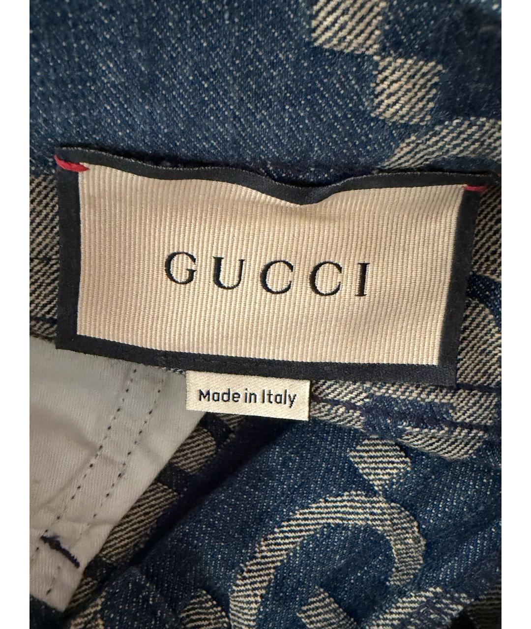 GUCCI Синие хлопковые прямые джинсы, фото 3