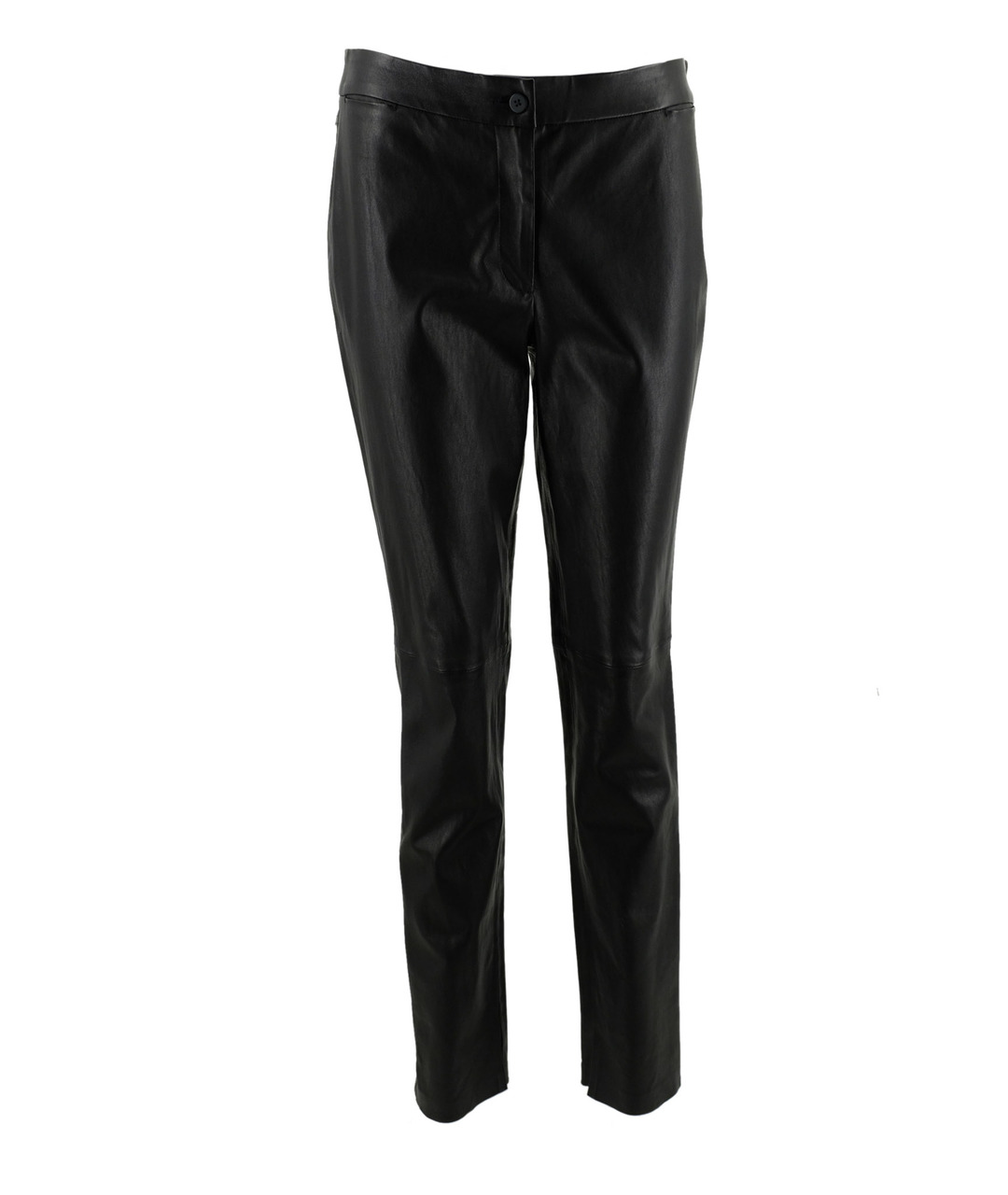 OSCAR DE LA RENTA Черные кожаные прямые брюки, фото 1