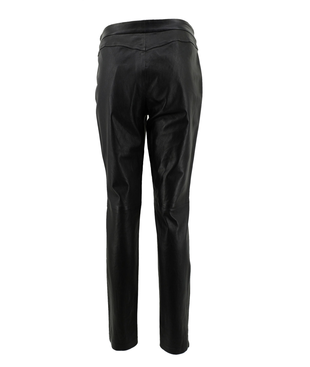 OSCAR DE LA RENTA Черные кожаные прямые брюки, фото 2
