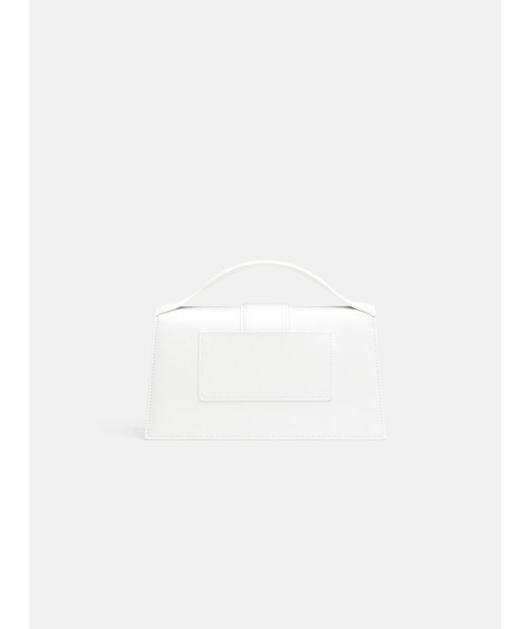 JACQUEMUS Белая кожаная сумка с короткими ручками, фото 3