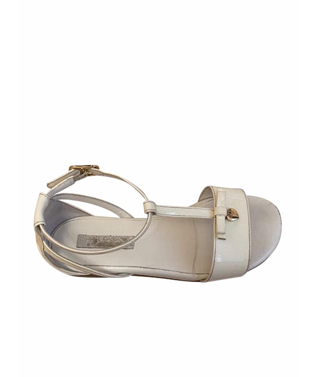 DOLCE&GABBANA Белые туфли из лакированной кожи, фото 7