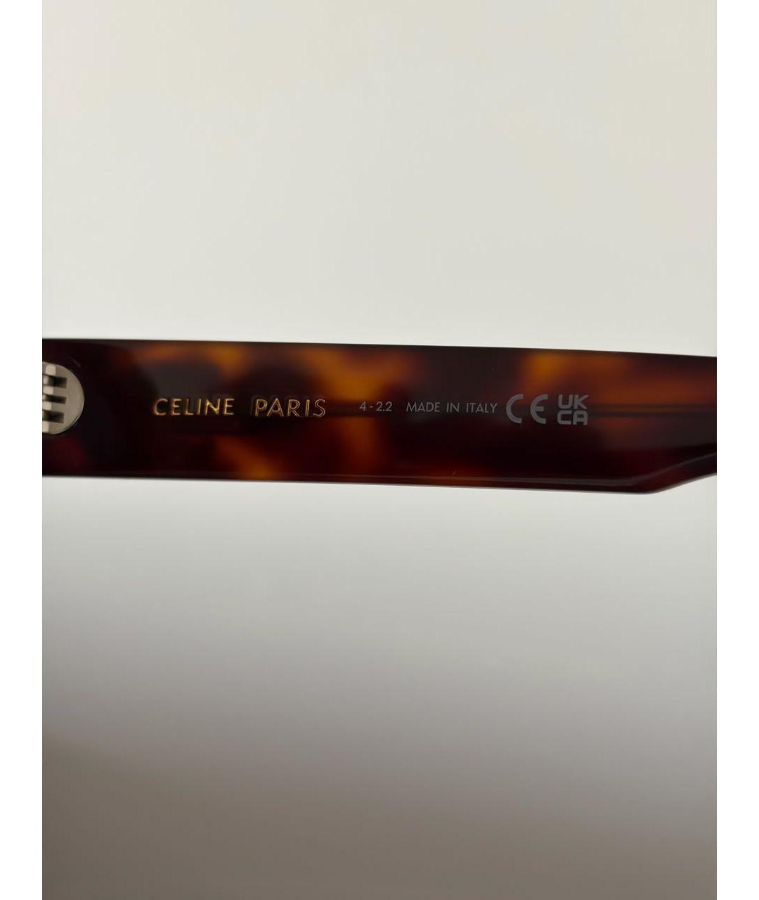 CELINE Коричневые пластиковые солнцезащитные очки, фото 4