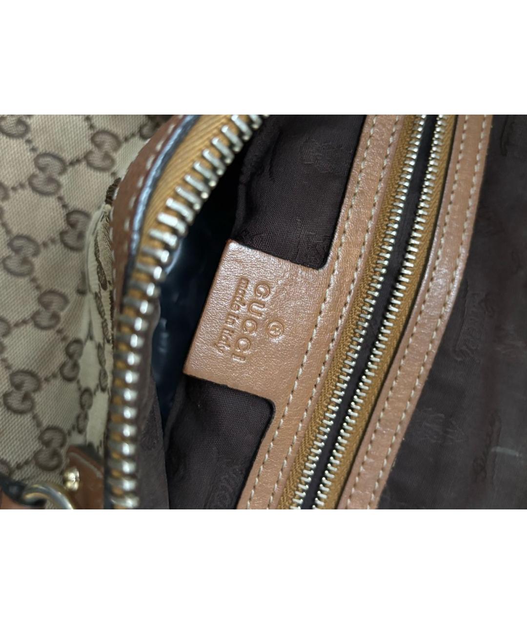 GUCCI Бежевая сумка тоут из канвы, фото 5