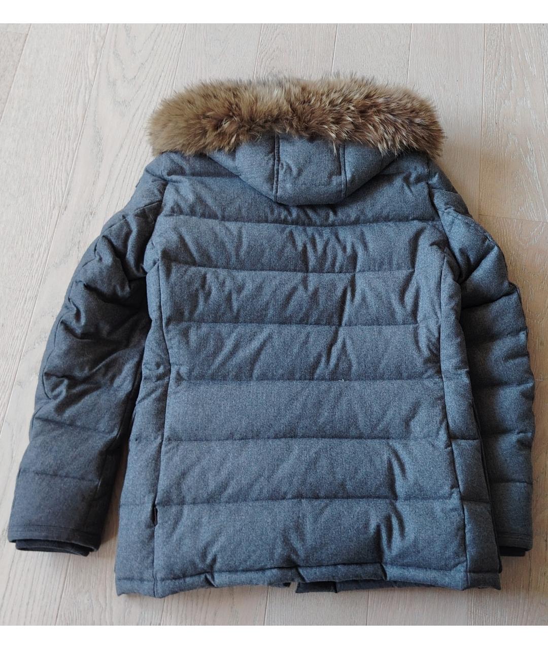 MONCLER Серая полиэстеровая куртка, фото 2