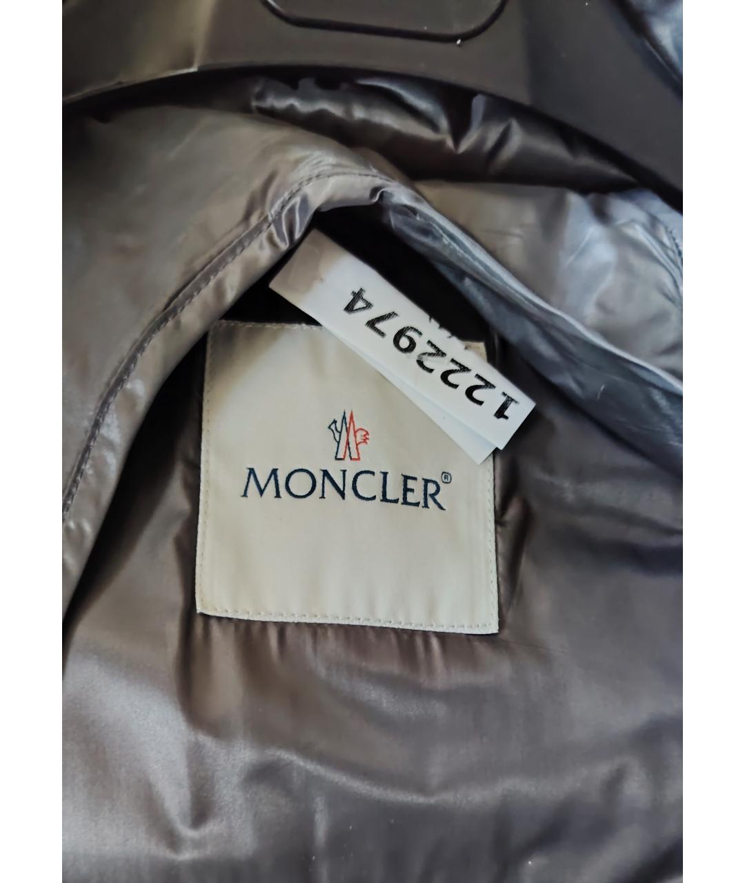 MONCLER Серая полиэстеровая куртка, фото 3