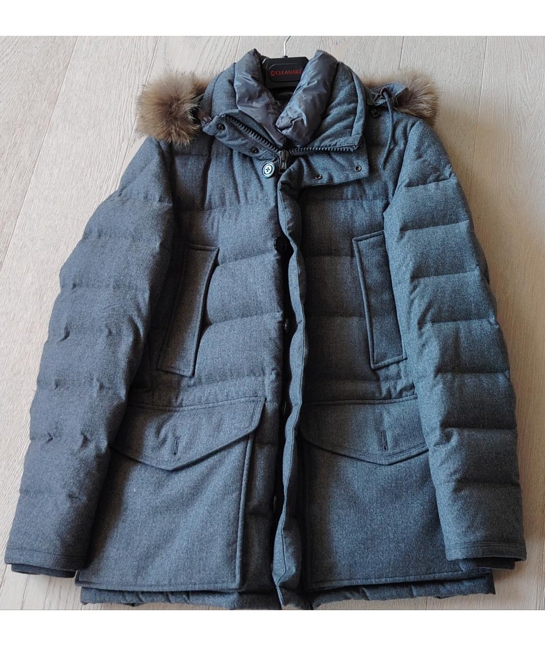 MONCLER Серая полиэстеровая куртка, фото 5