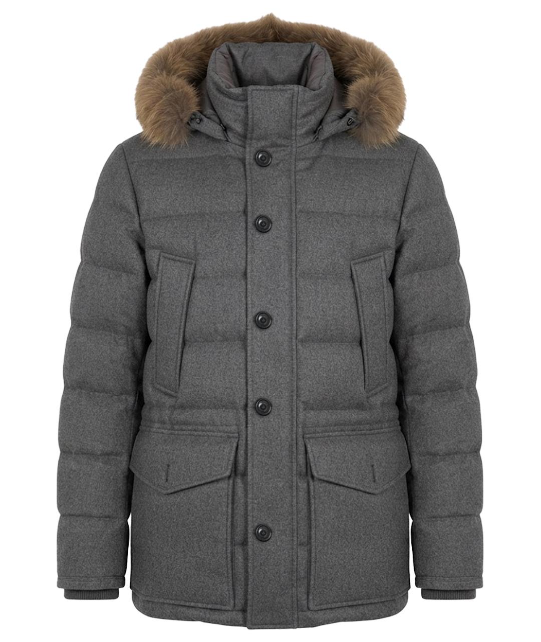 MONCLER Серая полиэстеровая куртка, фото 1