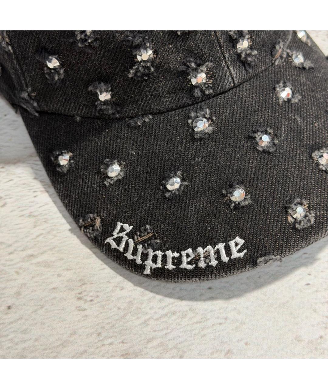 SUPREME Черная хлопковая кепка, фото 3
