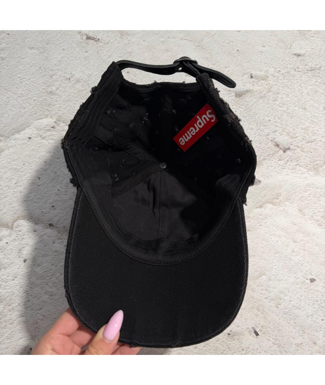 SUPREME Черная хлопковая кепка, фото 8