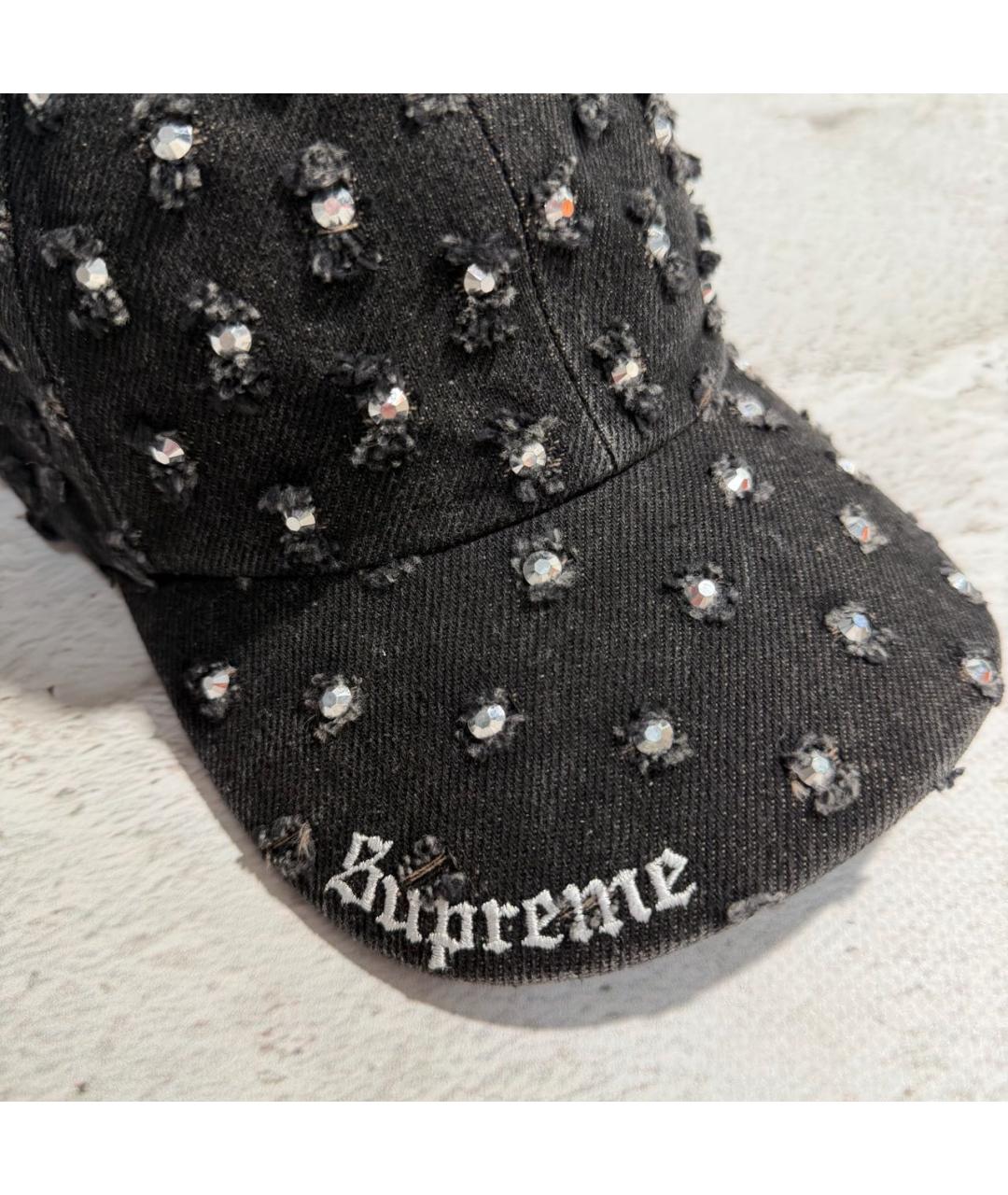 SUPREME Черная хлопковая кепка, фото 4