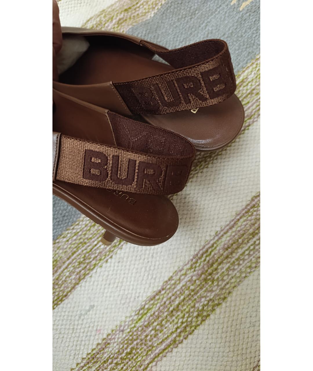 BURBERRY Коричневые кожаные туфли, фото 4