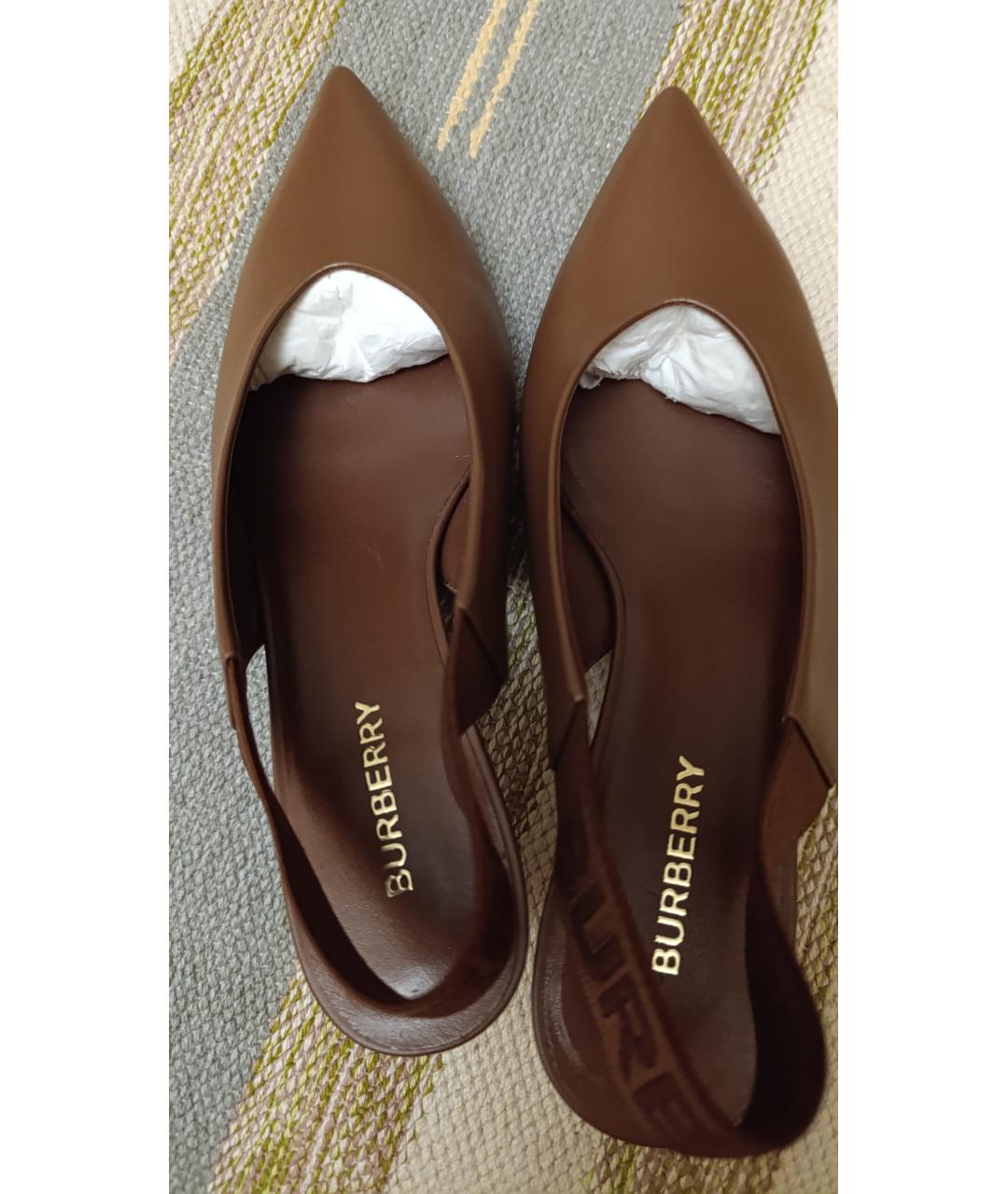 BURBERRY Коричневые кожаные туфли, фото 3