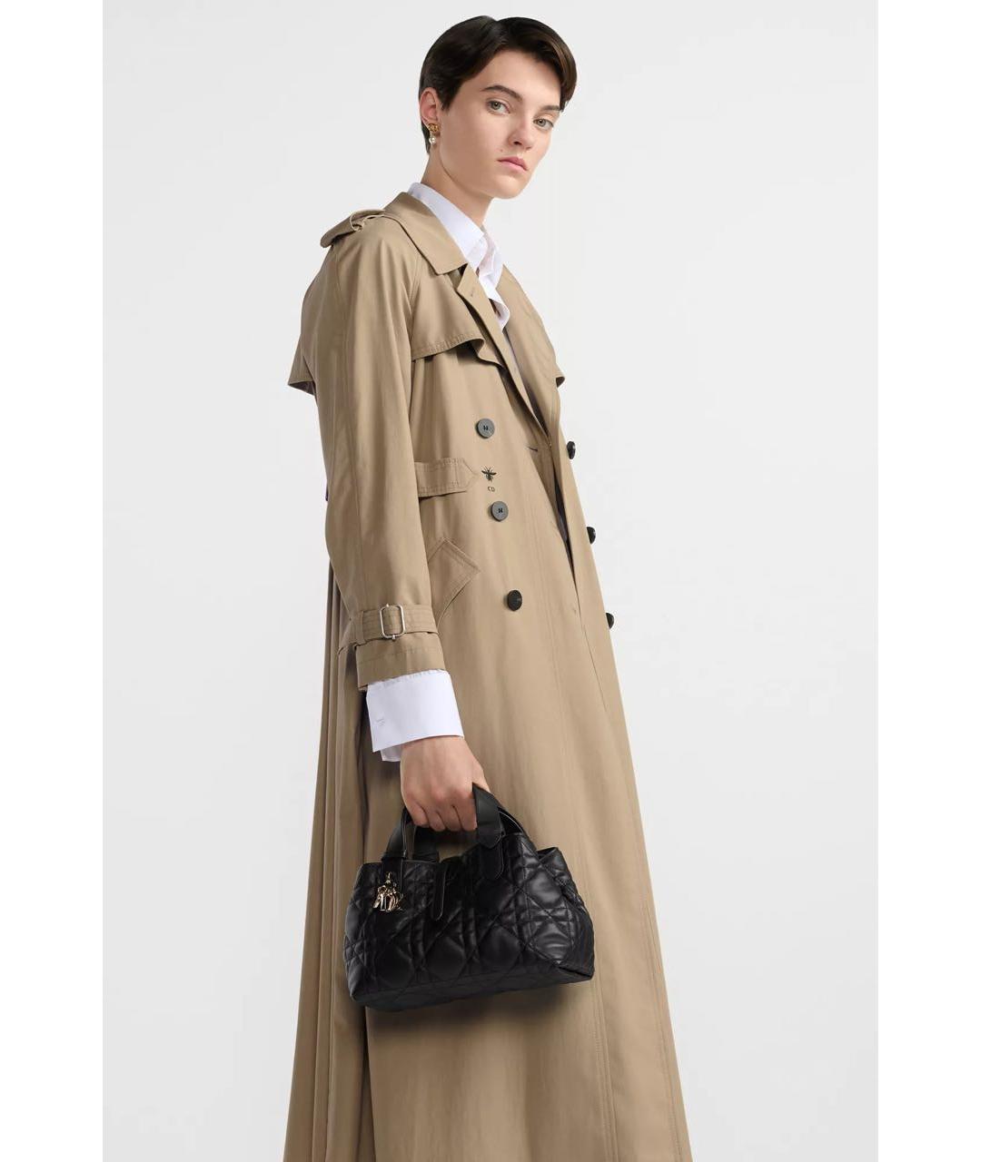 CHRISTIAN DIOR Черная кожаная сумка с короткими ручками, фото 7