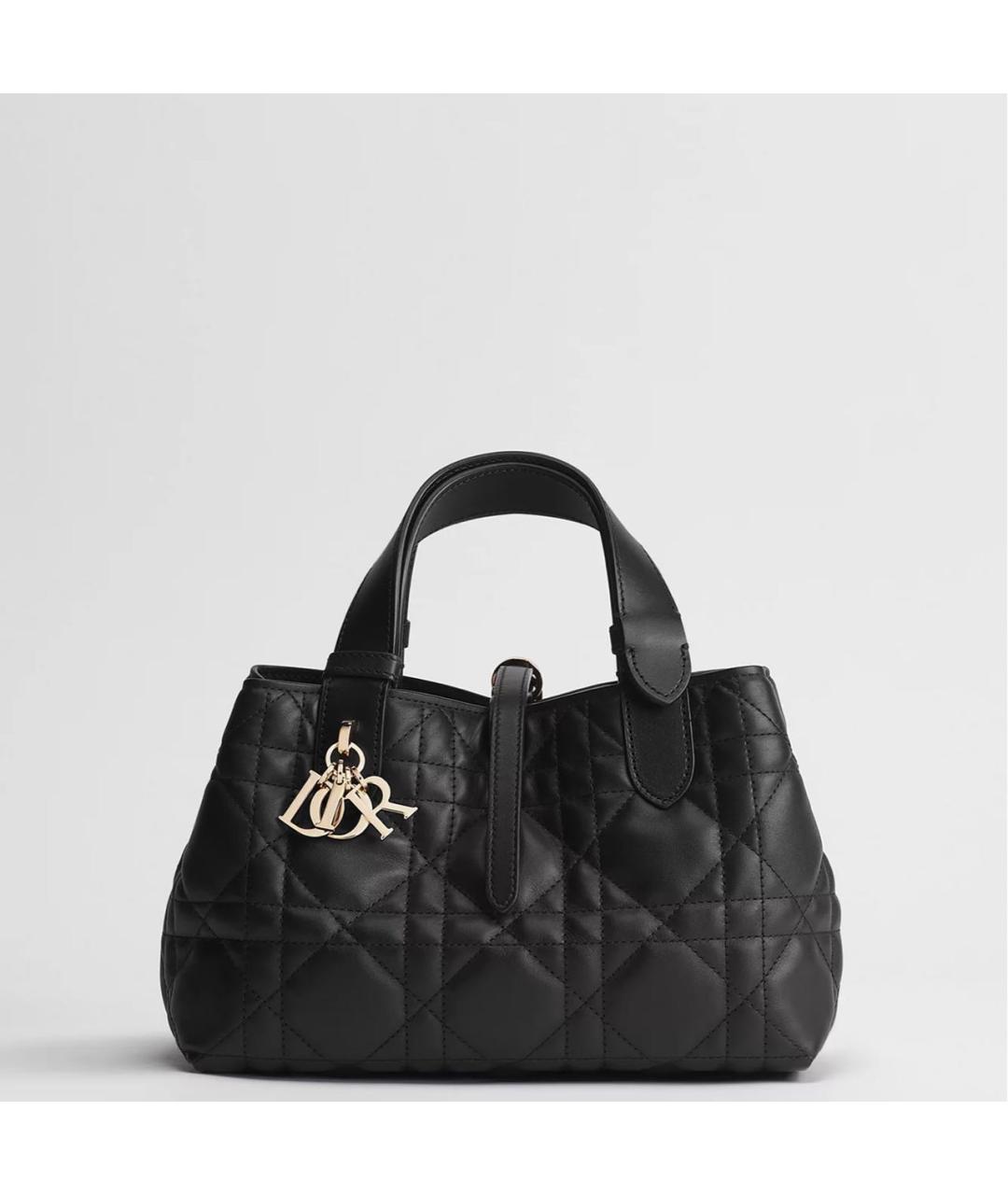 CHRISTIAN DIOR Черная кожаная сумка с короткими ручками, фото 9