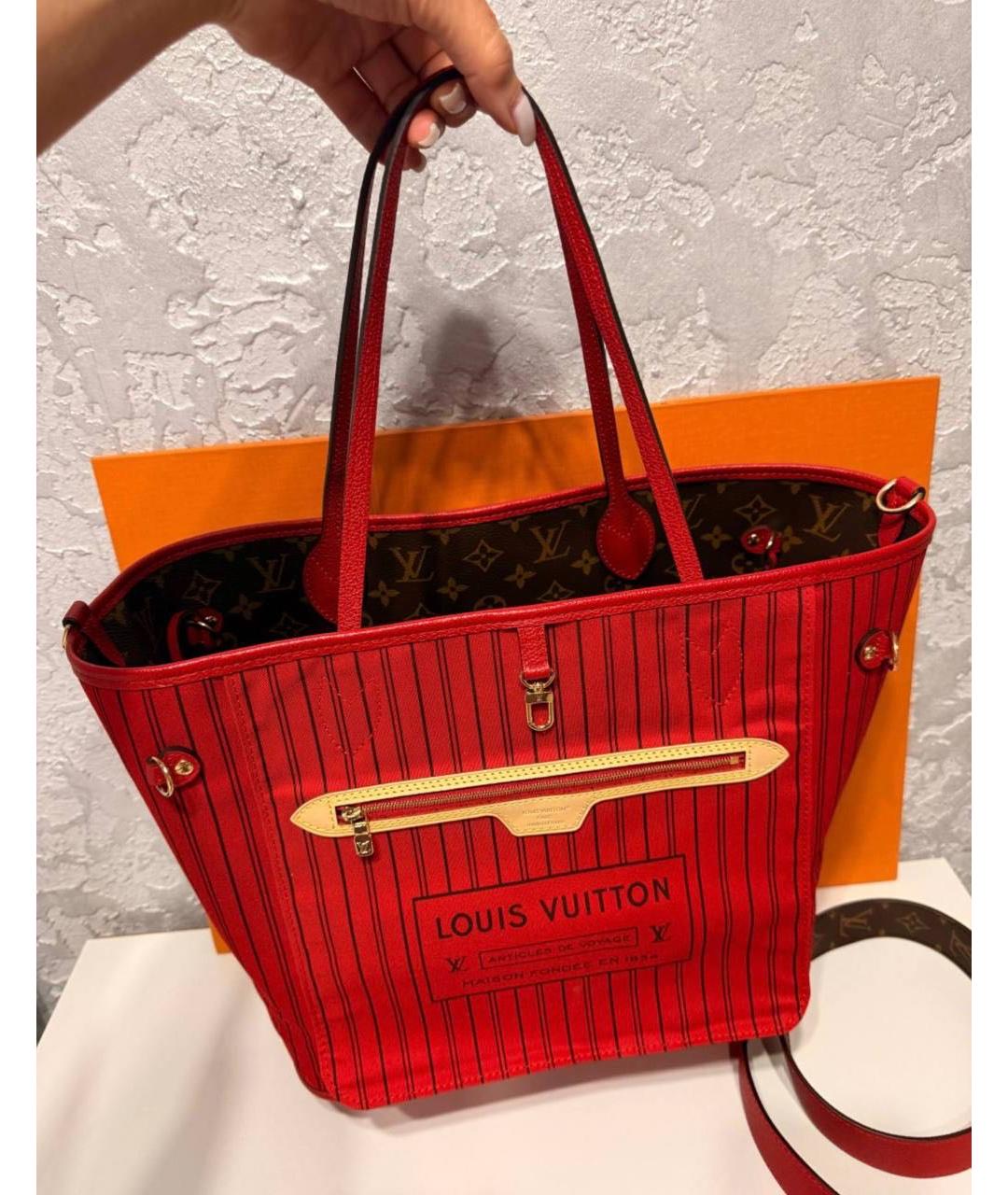LOUIS VUITTON Коричневая кожаная сумка тоут, фото 3