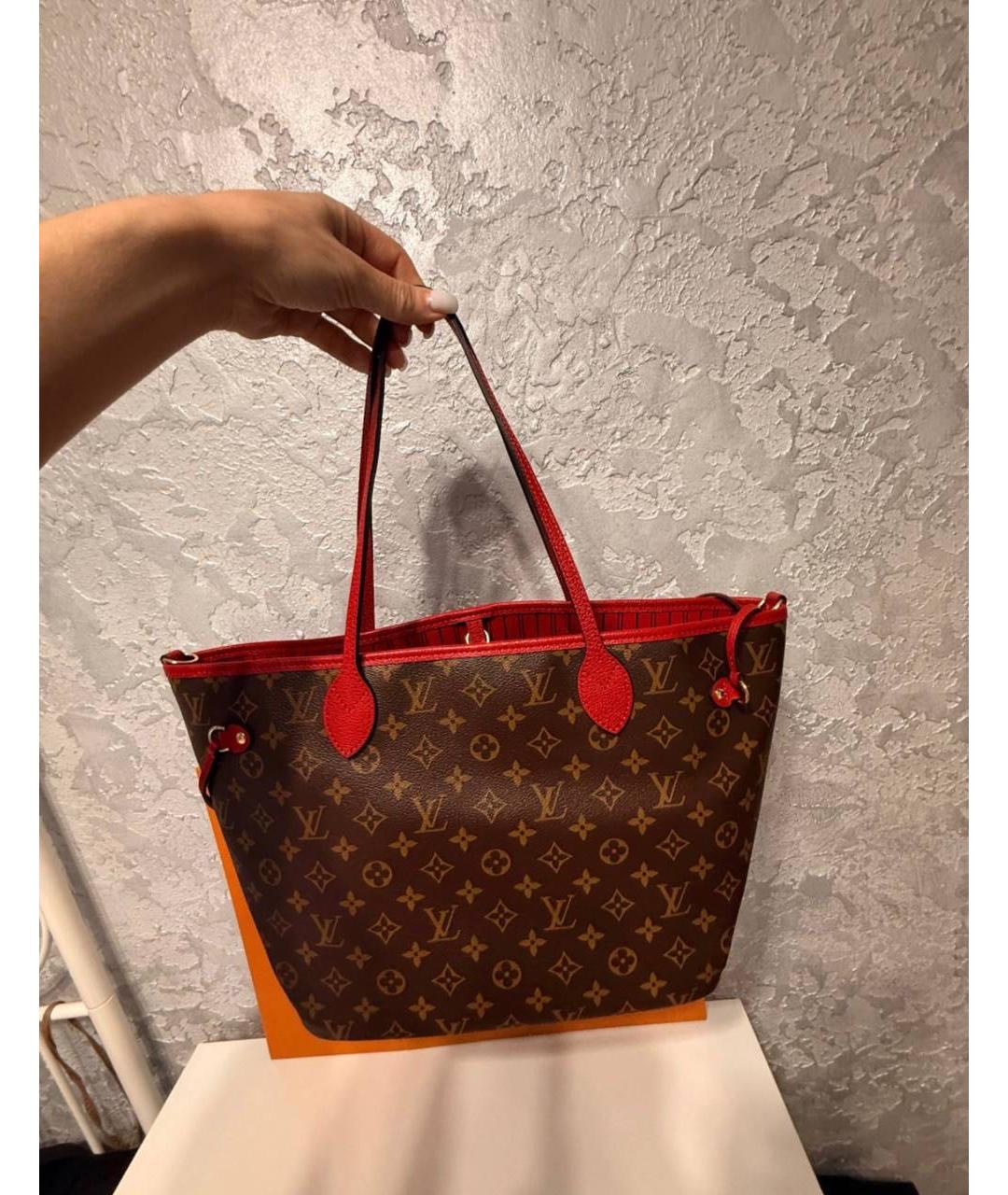 LOUIS VUITTON Коричневая кожаная сумка тоут, фото 2