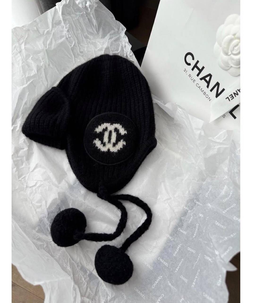 CHANEL Черная кашемировая шапка, фото 2