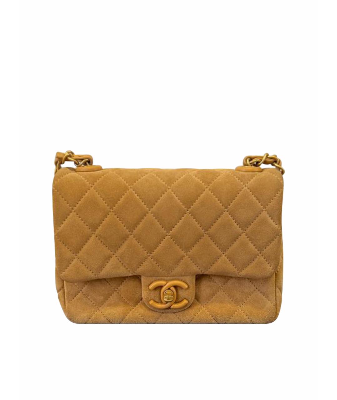 CHANEL Бежевая замшевая сумка через плечо, фото 1