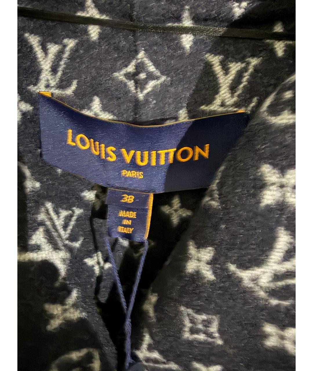 LOUIS VUITTON Темно-синее шерстяное пальто, фото 3