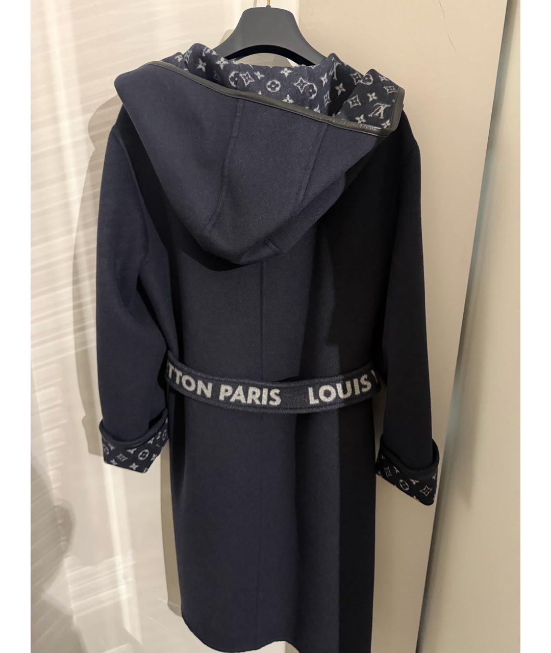 LOUIS VUITTON Темно-синее шерстяное пальто, фото 2