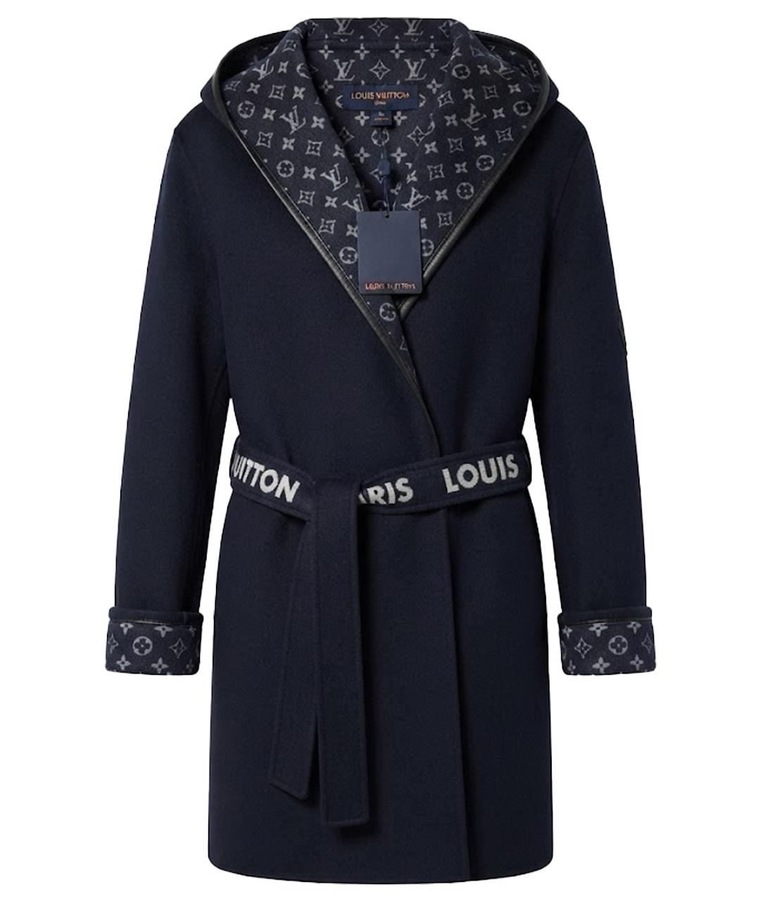 LOUIS VUITTON Темно-синее шерстяное пальто, фото 1
