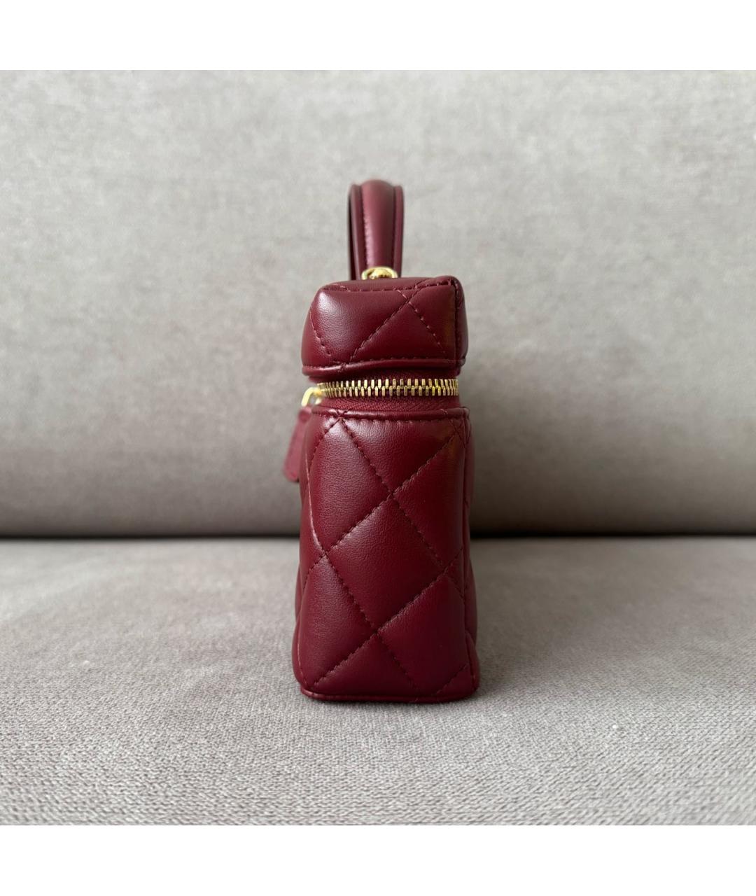 CHANEL Бордовая кожаная сумка через плечо, фото 4