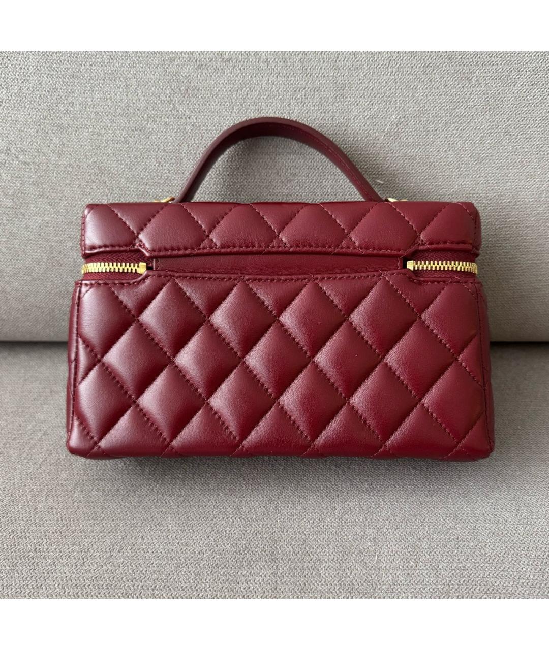 CHANEL Бордовая кожаная сумка через плечо, фото 3