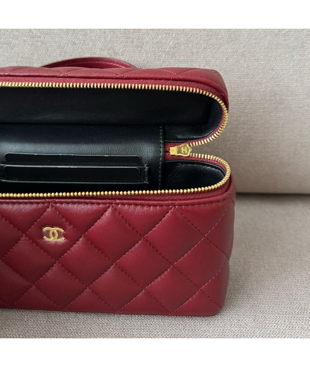 CHANEL Бордовая кожаная сумка через плечо, фото 6