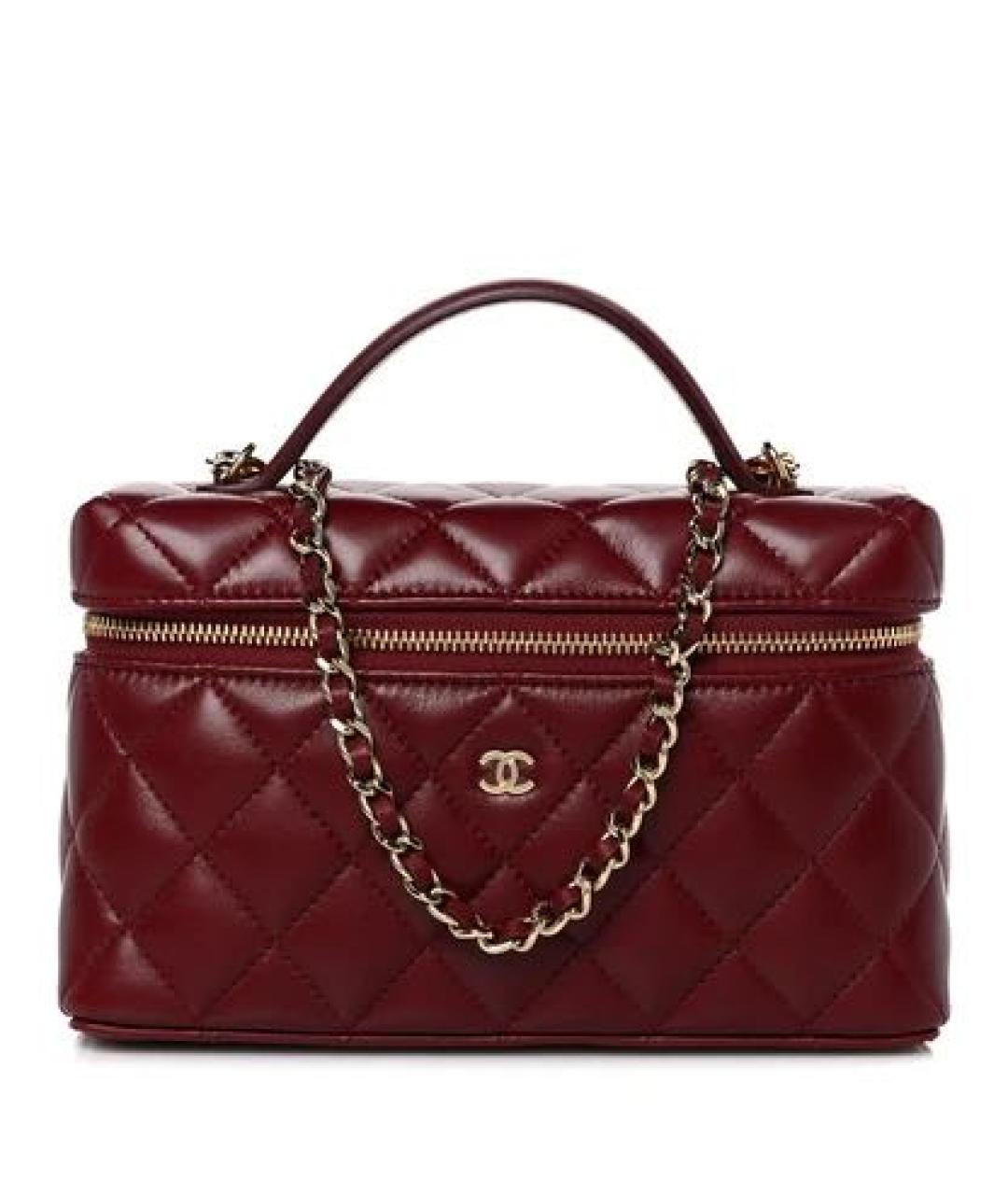 CHANEL Бордовая кожаная сумка через плечо, фото 9