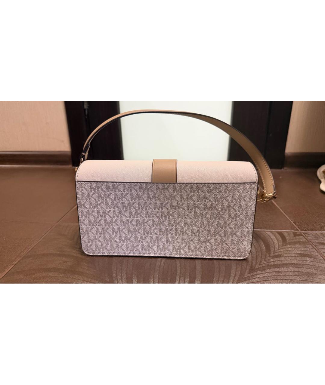 MICHAEL KORS Бежевая сумка через плечо из канвы, фото 3