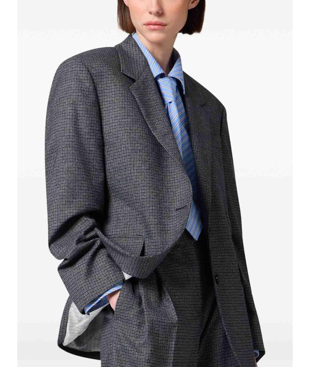 MSGM Серый полиэстеровый жакет/пиджак, фото 3