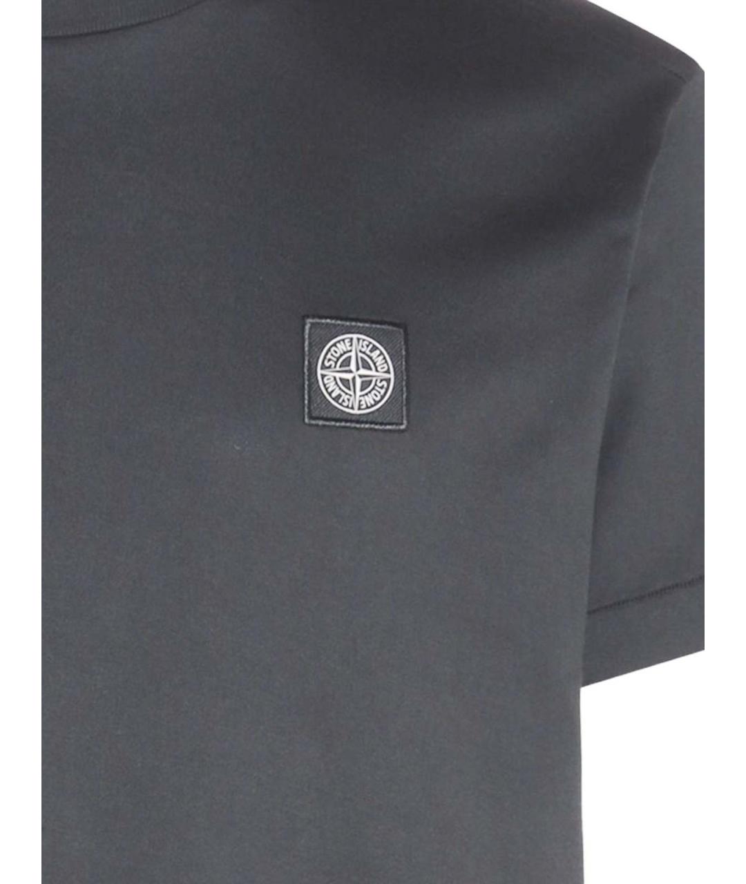 STONE ISLAND Серая хлопковая футболка, фото 3