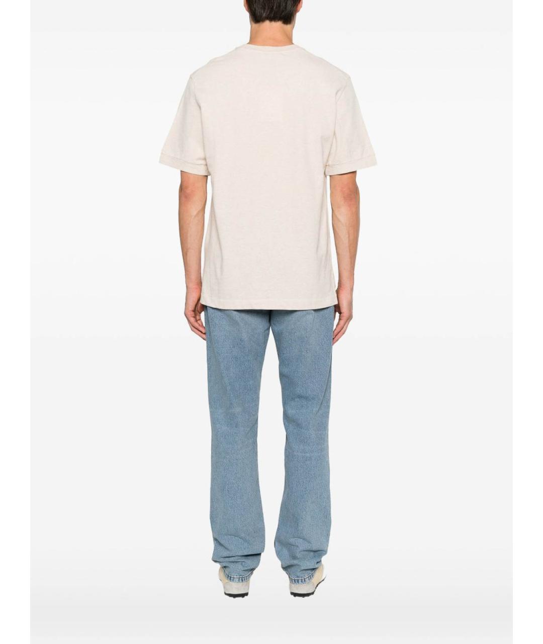 JACQUEMUS Бежевая хлопковая футболка, фото 4