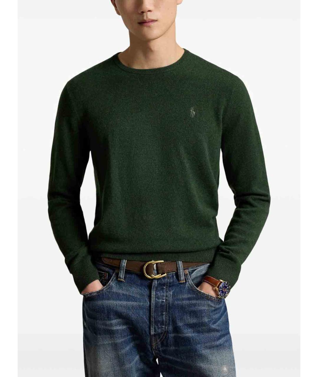 POLO RALPH LAUREN Зеленый шерстяной джемпер / свитер, фото 4