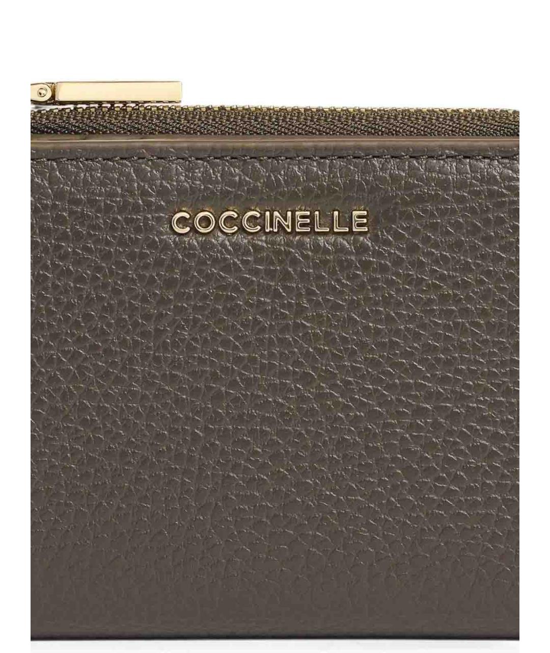 COCCINELLE Зеленый кожаный кошелек, фото 2