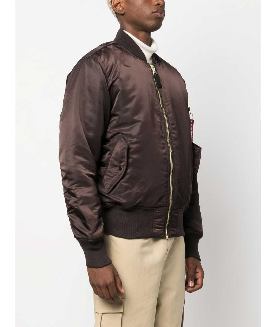 ALPHA INDUSTRIES Коричневая полиамидовая куртка, фото 4