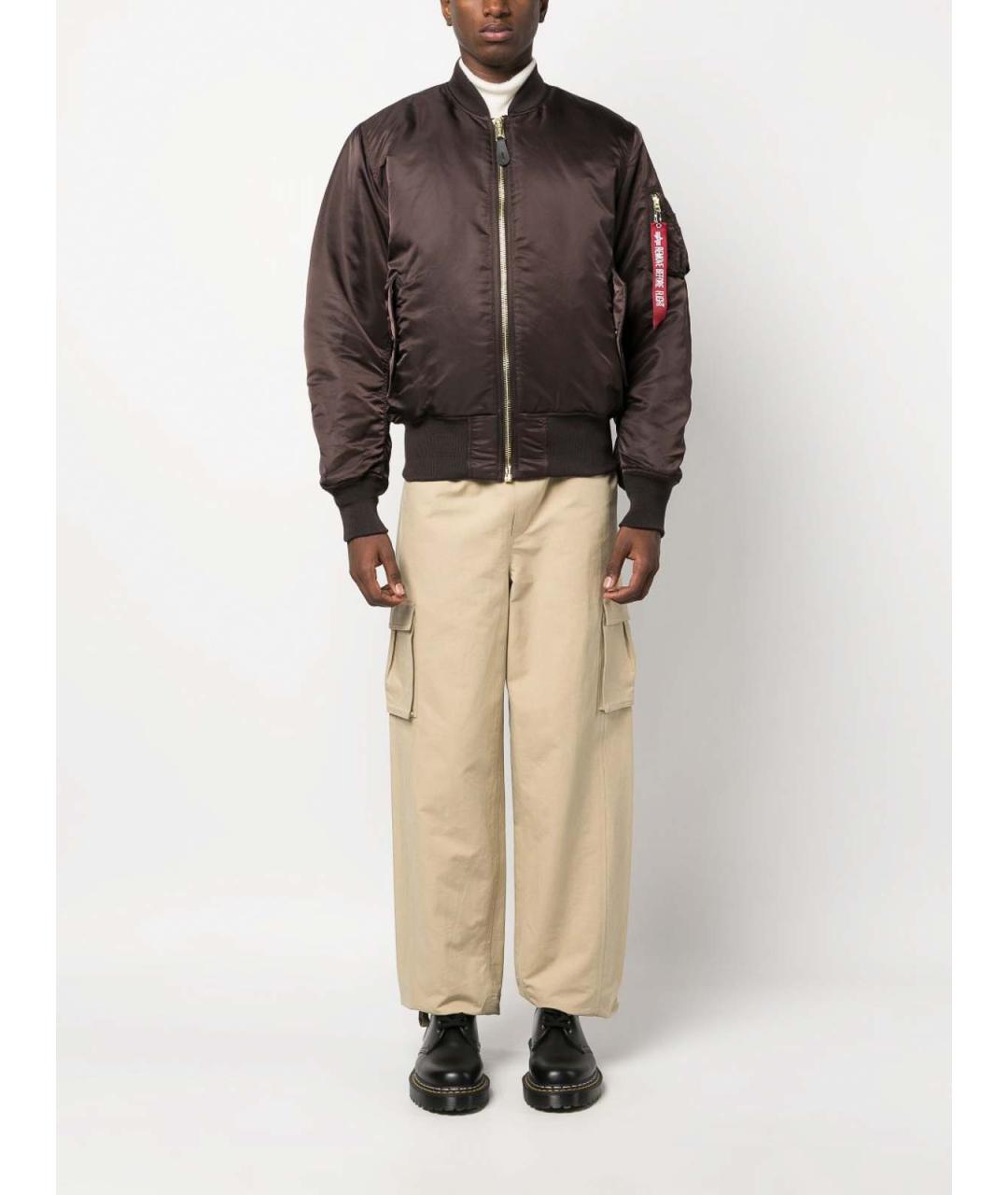 ALPHA INDUSTRIES Коричневая полиамидовая куртка, фото 6