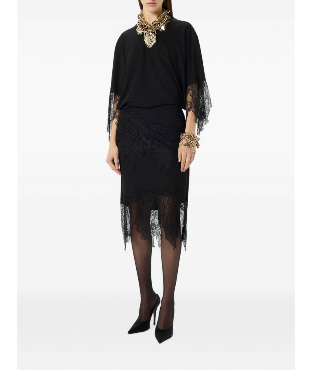 BLUMARINE Черное полиамидовое повседневное платье, фото 4