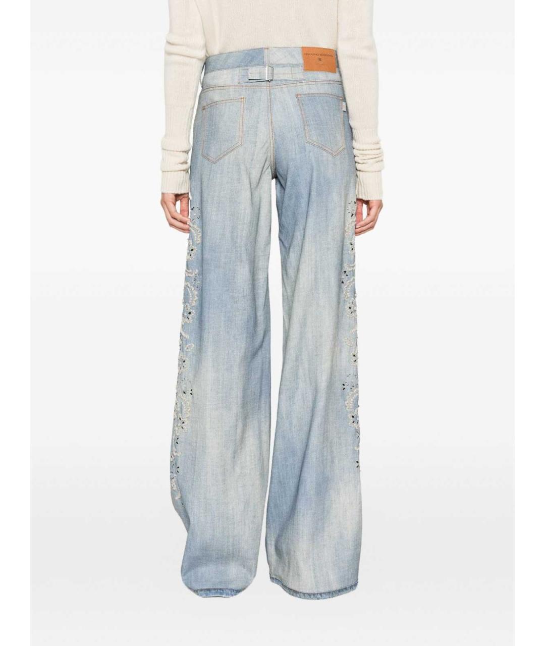 ERMANNO SCERVINO Голубые хлопковые прямые джинсы, фото 5