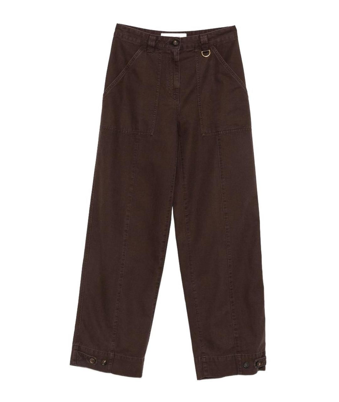 GOLDEN GOOSE Коричневые хлопковые брюки широкие, фото 6